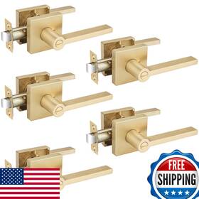 Ehomeware B0bcg2l8cg 5 Pack Door Knobs Interior Bathroom Bedroom Locks Handles
