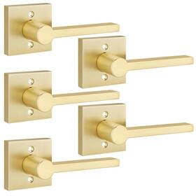 Ehomeware B0byzcds9w 5 Pack Gold Dummy Door Handle Heavy Duty Single Sided Lever Non