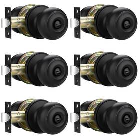 B0f8q98dnl Ehomeware 6 Pack Black Door Knobs Interior Keyless Privacy Knob Locks