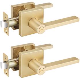 Ca-3633sbbk-2 Ehomeware 2 Pack Door Knobs Interior Bathroom Bedroom Locks Handles In Sat Inch