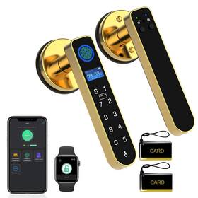 Yl-h1-gold Elinksmart Fingerprint Keyless Entry Bedroom Door Lock With Code Rfid Card Nfc App Keypa