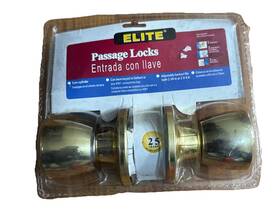 Elite Hardware 946851311878 Passage Door Lockset Polished Brass Finish