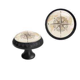 Elohiym 475188998883 6 Pack Black Drawer Pulls Knobs Vintage Nautical Compass Cabinet Cryst