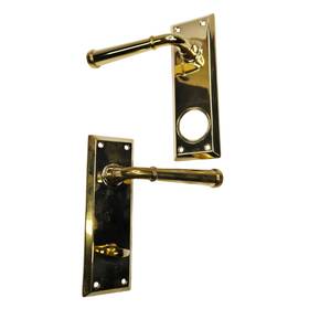 1581pvd Emtek Multi Point Trim Lever With European Cylinder - Polished Brass Read