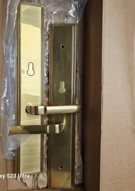 1l1r53us4 Emtek Brass Modern Door Configuration 5 Patio Multi Point Trim - Satin
