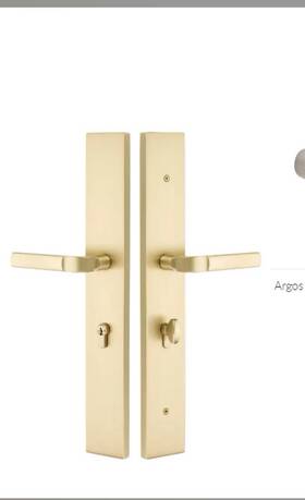 1l1r55aglhus4 Emtek - Large Multi Point Dummy Pair Euro Profile Hub Below Handle Modern