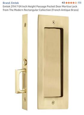 21147us7 Emtek Pocket Door Mortise Lock Passage Modern Rectangular Us7 Brass