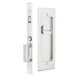 2115us15 Emtek Modern Rectangular 7-1/4 Inch Privacy Mortise Pocket Door Lock For 1-3/8