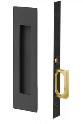 2154us19 Emtek Passage Pocket Door Lock Narrow Modern Rectangular Black