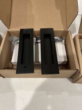 2155us15 Emtek Narrow Modern Rectangular 7-1/4 Inch Tall Privacy Pocket Door Lock