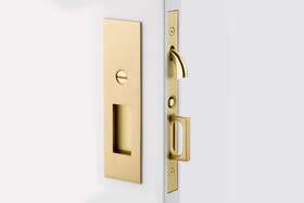 2155us4138 Emtek 2155-138 Narrow Modern Rectangular 7-1/4 Inch Privacy - Brass