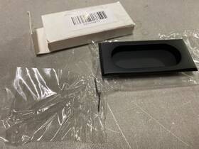 2201us19 Emtek Solid Brass 4 Inch Flush Pull For Sliding Doors - Flat Black