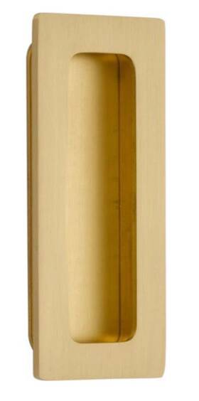 220304us4 Emtek Modern Rectangular 4 Inch Flush Door Pull - Satin Brass
