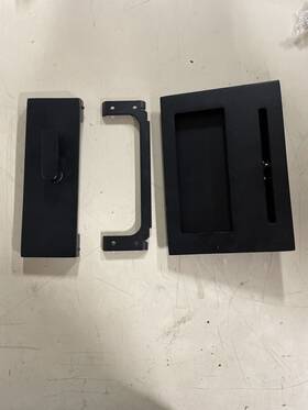 222202us19 Emtek Modern Surface Jamb Privacy Lock For Barn Doors - Flat Black