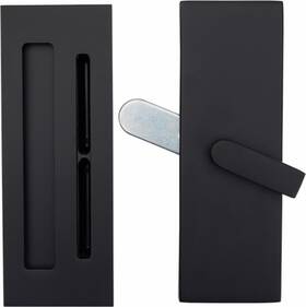 222203us19 Emtek 222203 Modern Rectangular Barn Door Privacy Lock And Flush - Black