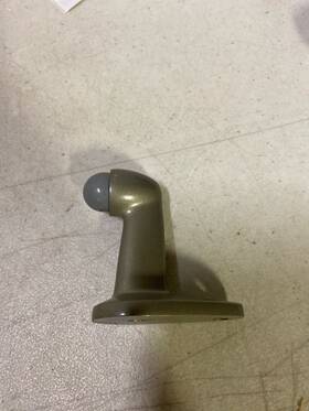 2253uwb Emtek Goose Style Floor Door Stop - Tumbled White Bronze