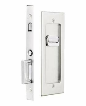 36-2115 Emtek 211515 Modern Rectangular Privacy Pocket Door Mortise Lock Satin Nickel