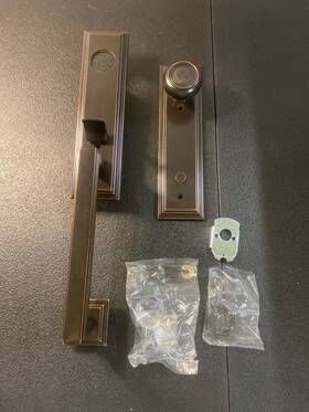 4201us10b Emtek Wilshire Dummy Brass Handleset - Oil Rubbed Bronze Belmont Knob