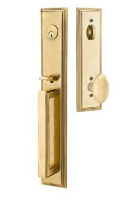 4212eus7 Emtek Melrose Full Plate Single Cylinder Keyed Entry Handleset With Egg