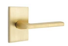 Emtek 426991035389 Privacy Set Modern Rectangular Rosette Helios Lever Satin Brass Rh