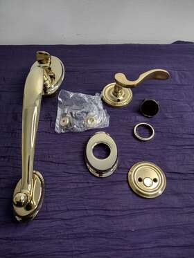 4400pvd Emtek Saratoga Dummy Classic Brass Handleset - Lifetime Polished