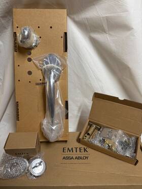 4410eus26 Emtek Saratoga Sectional Tubular Front Entry Door Set Knob Chrome