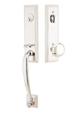 4414pus14 Emtek - Adams One Piece Single Cylinder Keyed Entry Handleset I Nickel