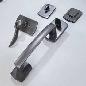 451721mb Emtek Ridgemont Single Cylinder Keyed Entry Rustic Modern Bronze Handleset