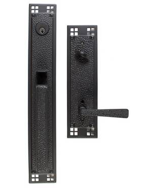 4812us10b Emtek 4812us19 Arts And Crafts Full Length Single Cylinder Keyed Entry Handleset