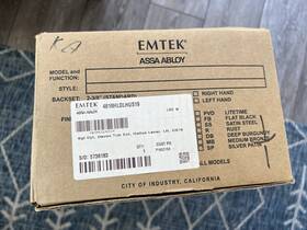 4818hl0lhus19 Emtek Assa Abloy Davos Tubular Entry Set With Helios Lever Flat Black Us19