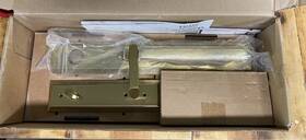 4819heclhus4 Emtek Assa Abloy - Lausanne Tubular Entry Set Hercules Lever Satin Brass