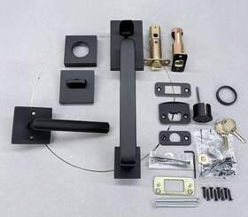 Emtek 4820stuus19rh 4820us19 Baden Sectional Single Cylinder Keyed Entry Handlset Rh In Black