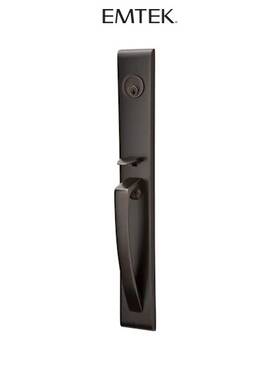 4826hecrhus10b Emtek Orion Double Cylinder Keyed Entry Brass Modern Handleset