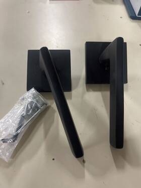 5050hlous19lh Emtek Helios Left Handed Non-turning Dummy Door Lever Set - Black