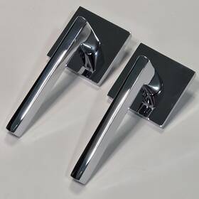 5050hlous26 Emtek Helios Dummy Door Lever Square Rosette Chrome