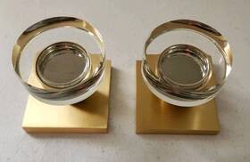 5050mdcus4 Emtek Modern Disc Non-turning Two-sided Dummy Door Knob Set