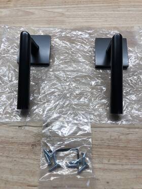 5050stuus10blh Emtek Left-handed Dummy Lever Set With Square Rose - Oil Rubbed B