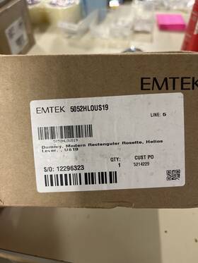 5052hlous19rh Emtek Helios R.hd. Dmy Dr. Lvr. Set Flt. Blk. Maybe Missi. Parts