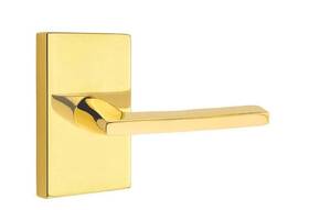 5052hlous3nl Emtek Dummy Rectangular Rosette Helios Lever Unlacquered Brass