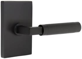 5052us19.lsus19.knus19.rh Emtek 5052.ls.kn.rh Knurled L-square Right Handed Non-turning - Black