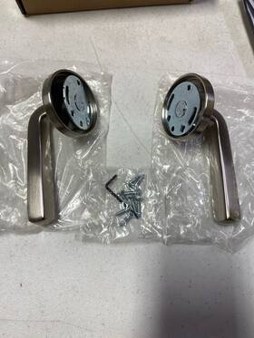5059sious15 Emtek Disk Rosette Dummy Sion Lever 6 Finishes Satin Nickel