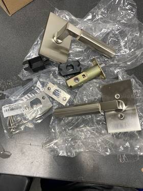 505faus15 Emtek Faceted Dummy Door Lever Set Satin Nickel