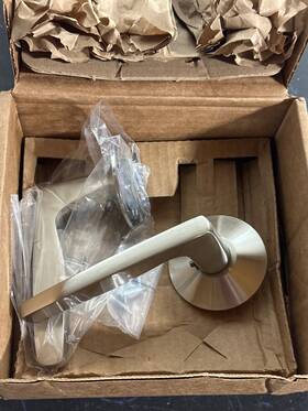 505herus15 Emtek Hermes Dummy Door Lever Set Brass Modern - Satin Nickel