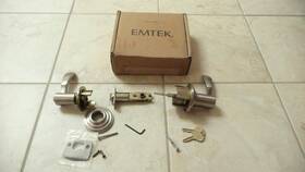 5100238crhus15 Emtek Cortina Rh Satin Nickel Keyed Entry Set