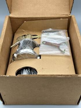 5108clhus15a Emtek Assa Abloy Cortina 5108 Lh Us15 Satin #8 Style Rosette Key In Lever Set