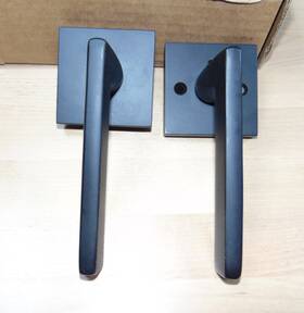510hlous19 Emtek Helios Brass Modern Passage Door Lever Set Flat Black