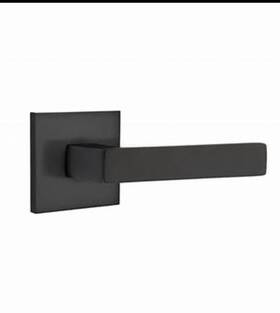 5110dtlhus19 Emtek Dumont Right Handed Privacy Door Lever Set With Square Rose In Flat Black