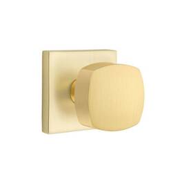 5110frkus4 Emtek Passage Freestone Door Knob With Square Rose In Satin Brass