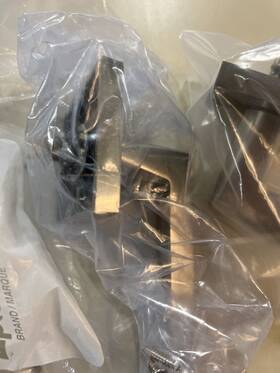 5110hlous15lh Emtek Helios Left Hand Passage Door Lever - Satin Nickel