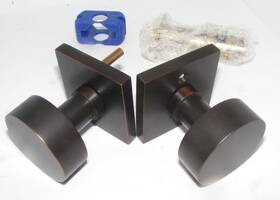 5110rouus10b Emtek Round Knobset Passage Door Knob Set With Square Rose Oil Rubbed Bronze Read